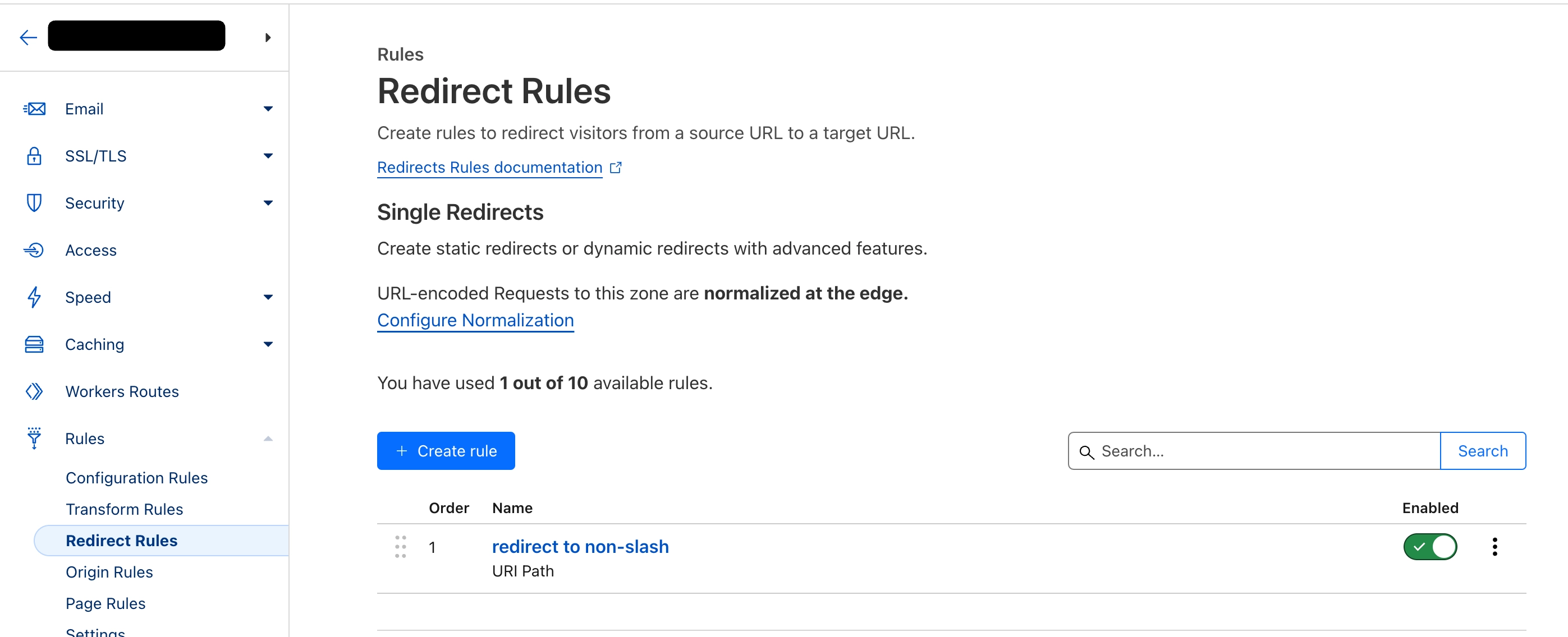 Cloudflare Redirect Rules