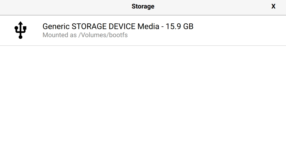 Raspberry Pi Image - Select Storage